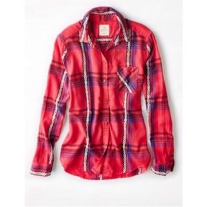 AEO Vintage Boyfriend Flannel Shirt